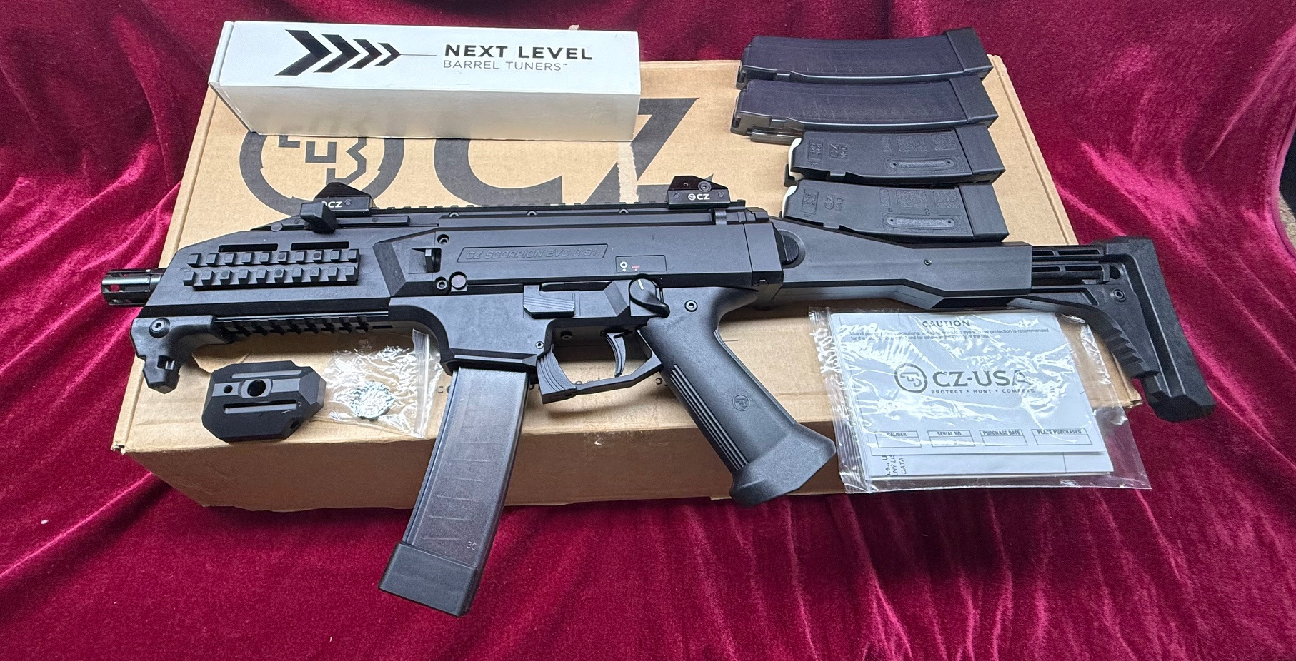 New and unfired CZ Scorpion 9mm Evo 3